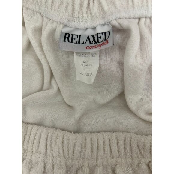 Vintage 70s White Terry Cloth Romper Tube Top Swim Cover Up Size Large - Picture 3 of 3